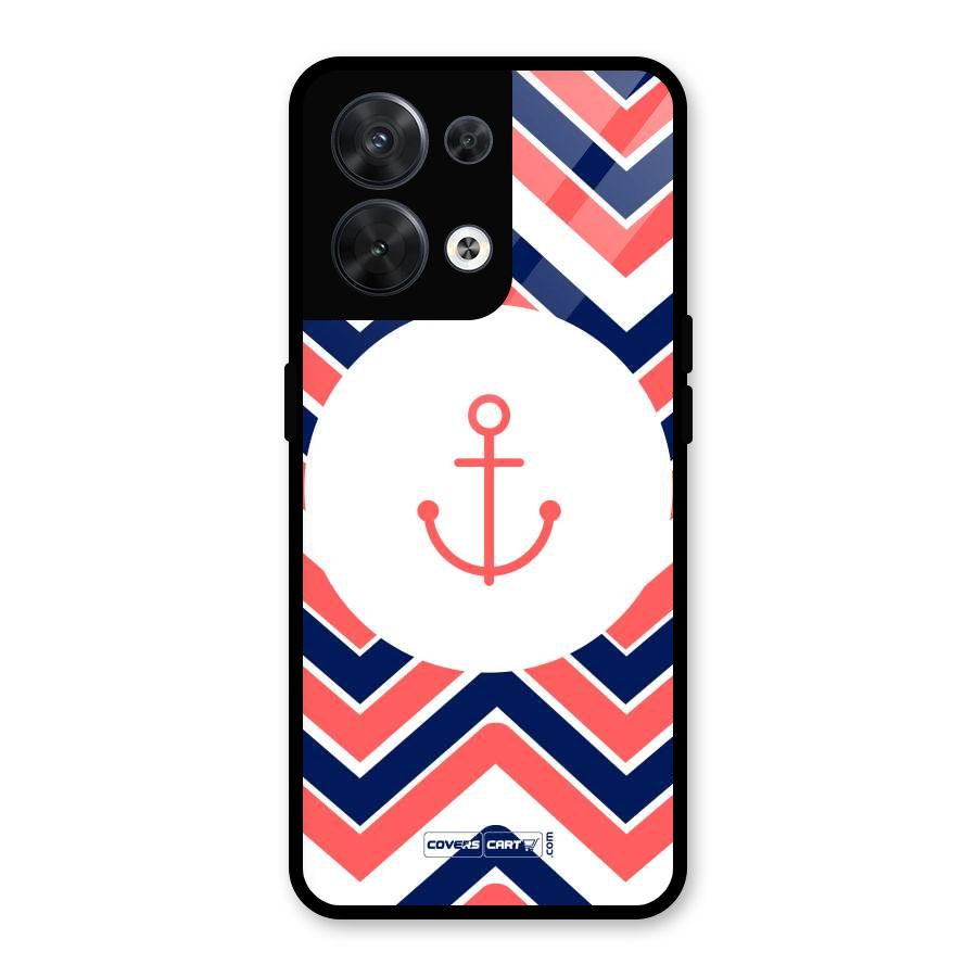Anchor Zig Zag Glass Back Case for Oppo Reno8 5G
