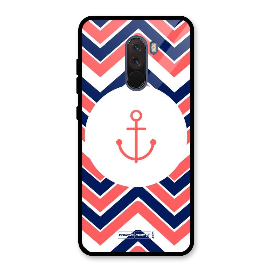 Anchor Zig Zag Glass Back Case for Poco F1