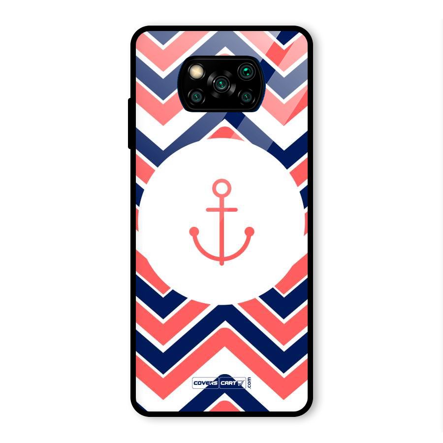 Anchor Zig Zag Glass Back Case for Poco X3 Pro