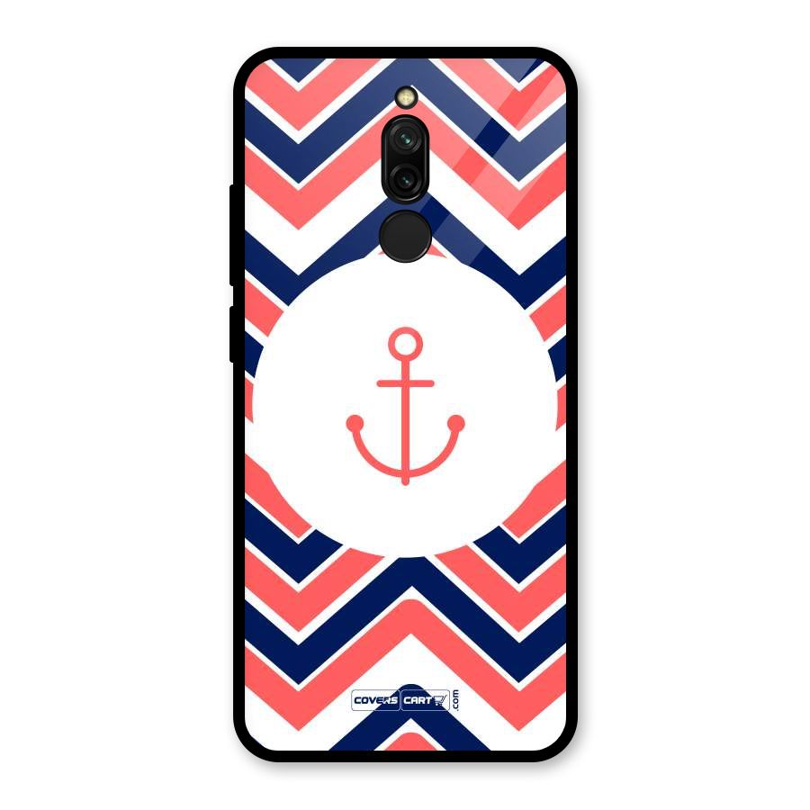 Anchor Zig Zag Glass Back Case for Redmi 8