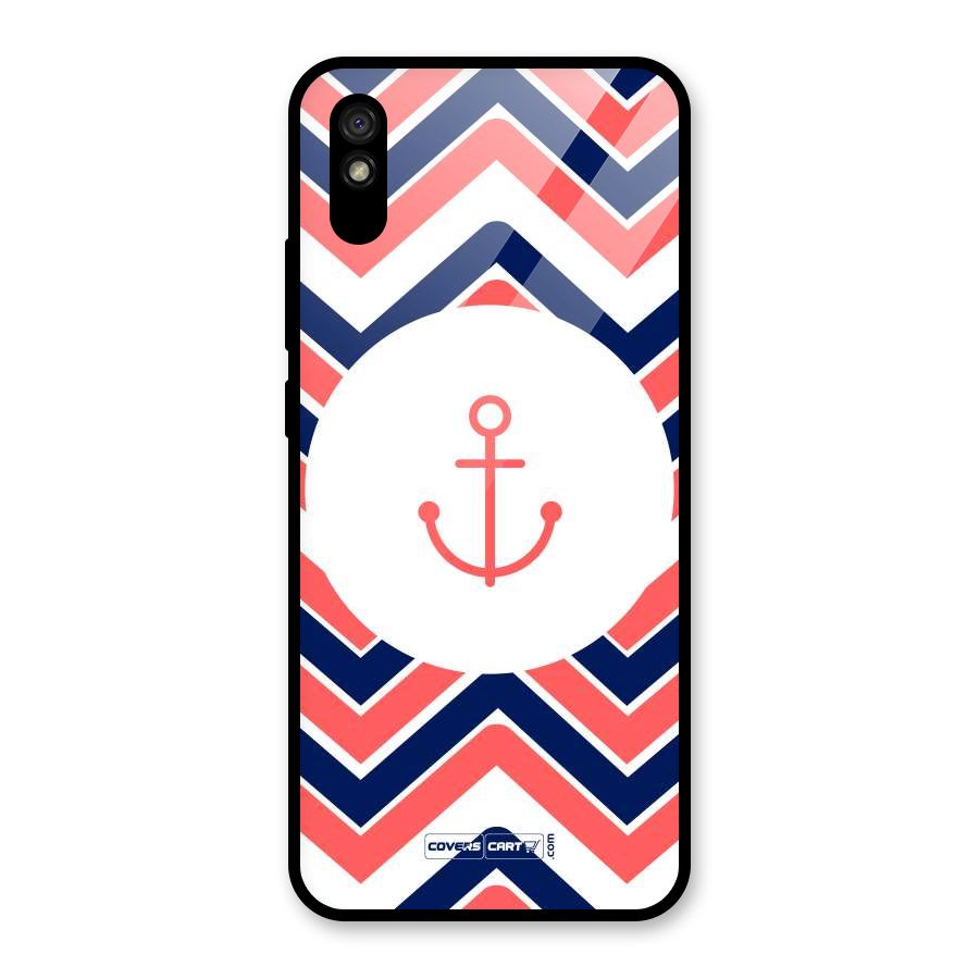 Anchor Zig Zag Glass Back Case for Redmi 9A