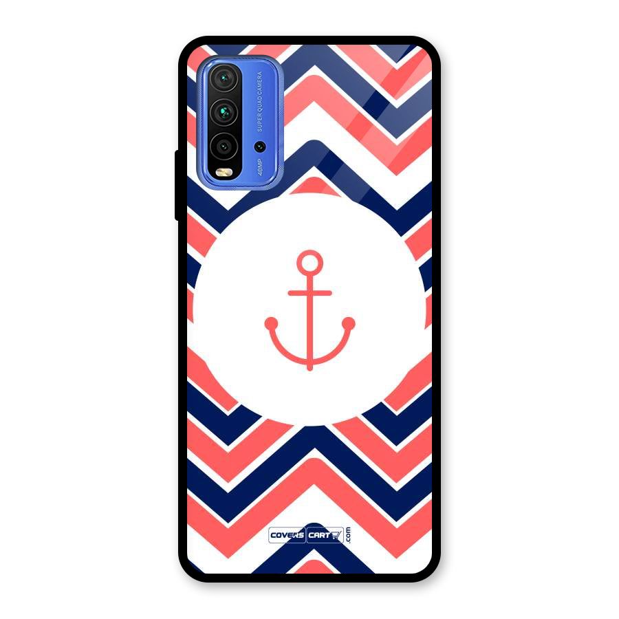Anchor Zig Zag Glass Back Case for Redmi 9 Power
