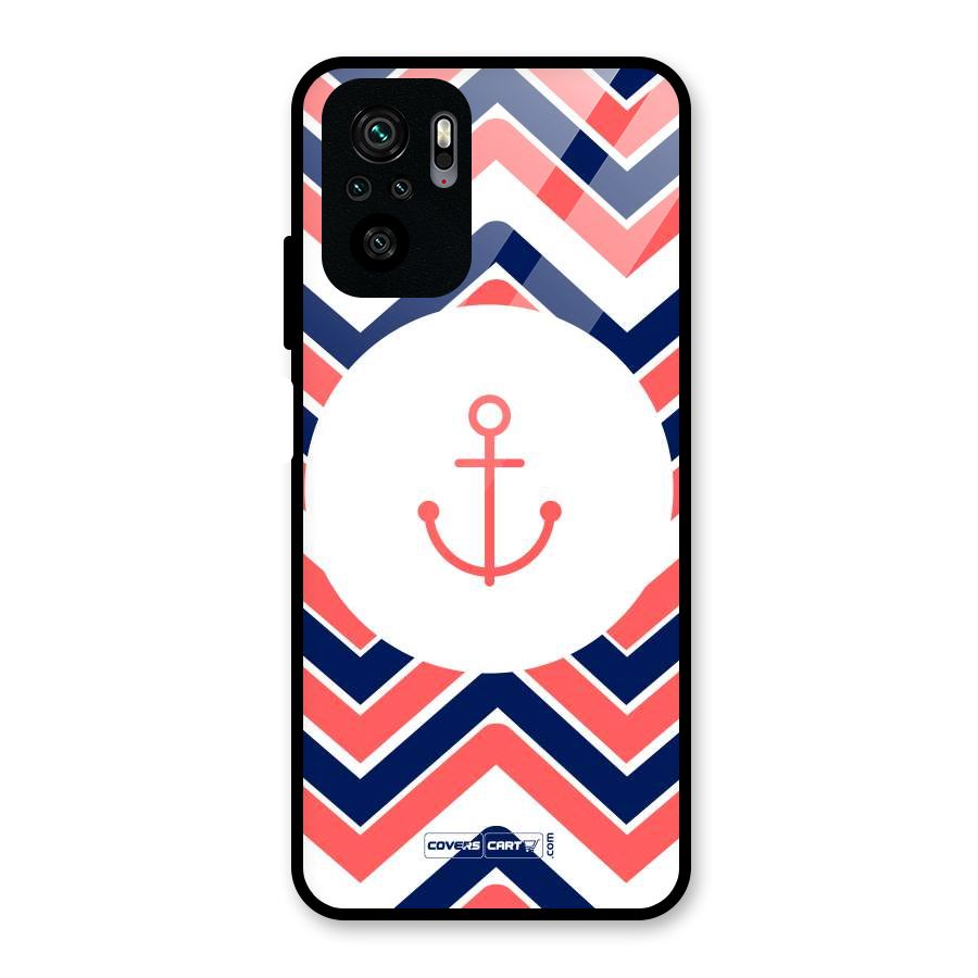 Anchor Zig Zag Glass Back Case for Redmi Note 10S
