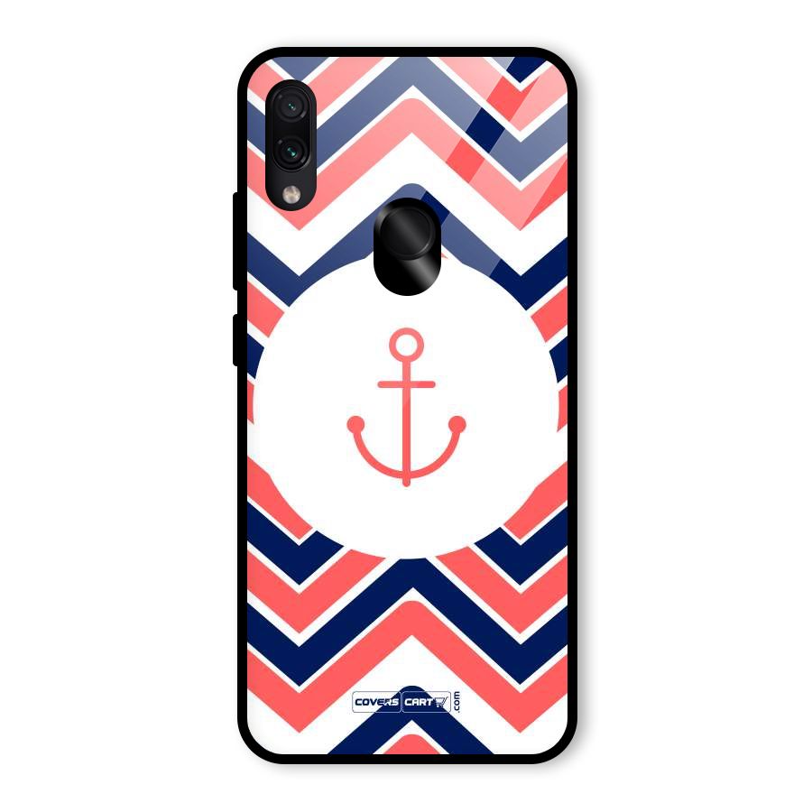 Anchor Zig Zag Glass Back Case for Redmi Note 7S