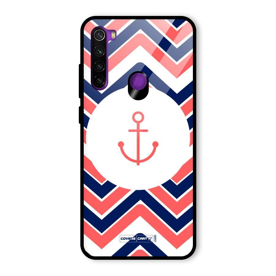 Anchor Zig Zag Glass Back Case for Redmi Note 8