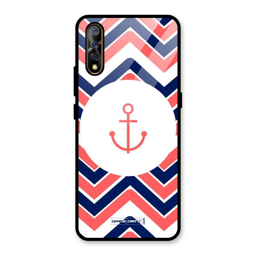 Anchor Zig Zag Glass Back Case for Vivo S1