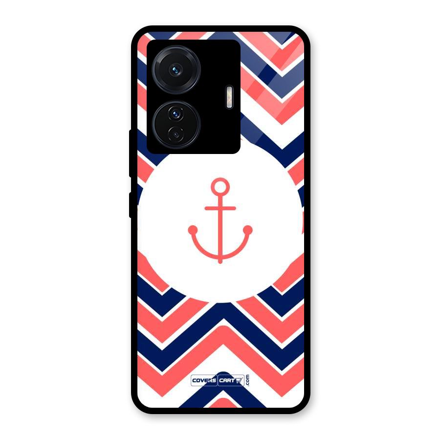 Anchor Zig Zag Glass Back Case for Vivo T1 Pro
