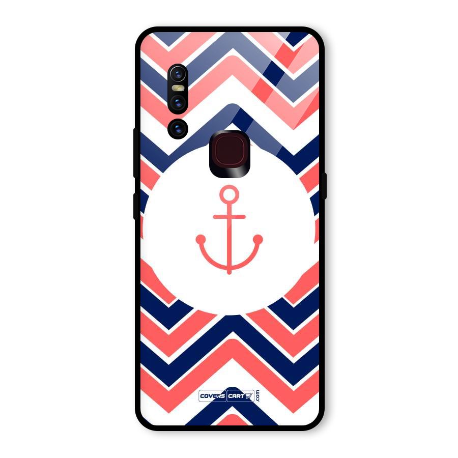 Anchor Zig Zag Glass Back Case for Vivo V15