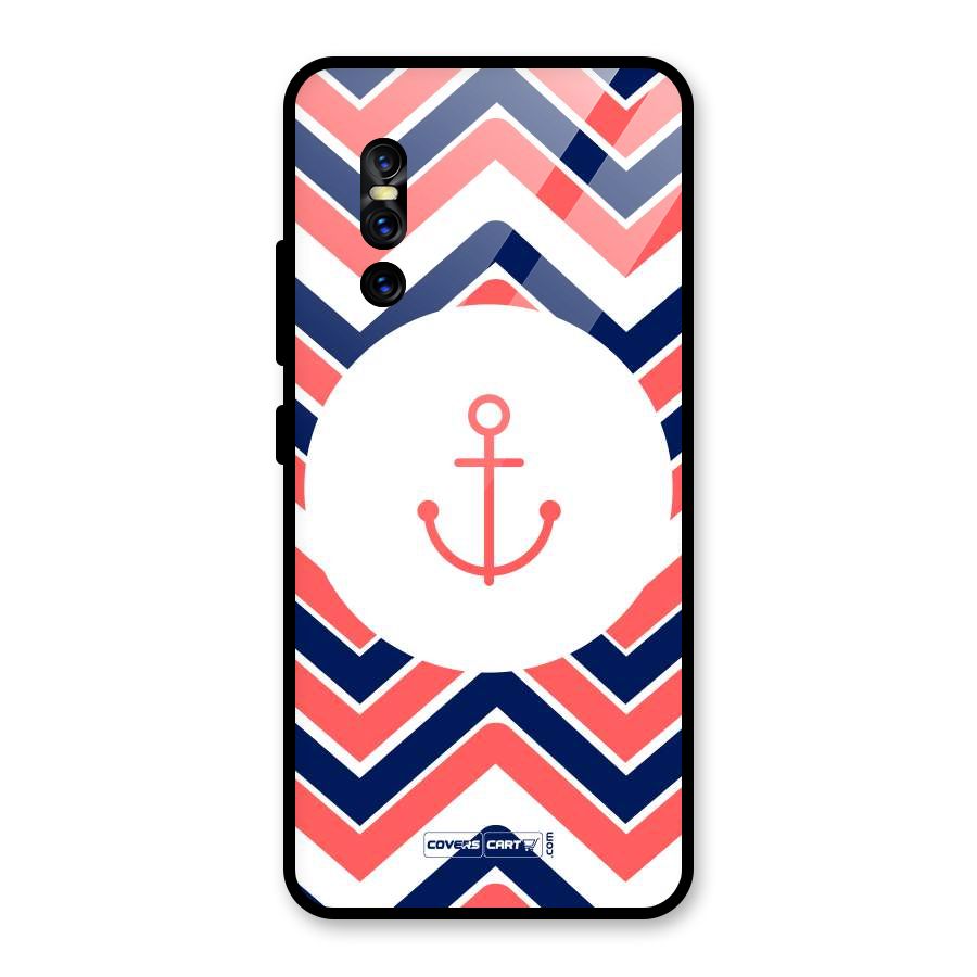 Anchor Zig Zag Glass Back Case for Vivo V15 Pro