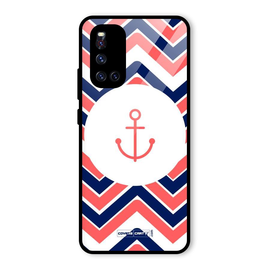 Anchor Zig Zag Glass Back Case for Vivo V19
