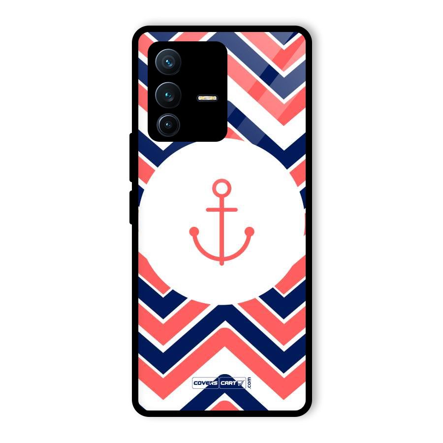 Anchor Zig Zag Glass Back Case for Vivo V23 Pro