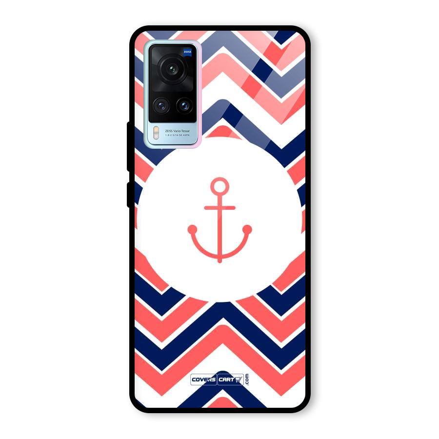Anchor Zig Zag Glass Back Case for Vivo X60