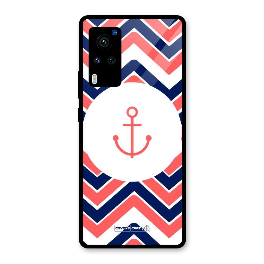 Anchor Zig Zag Glass Back Case for Vivo X60 Pro