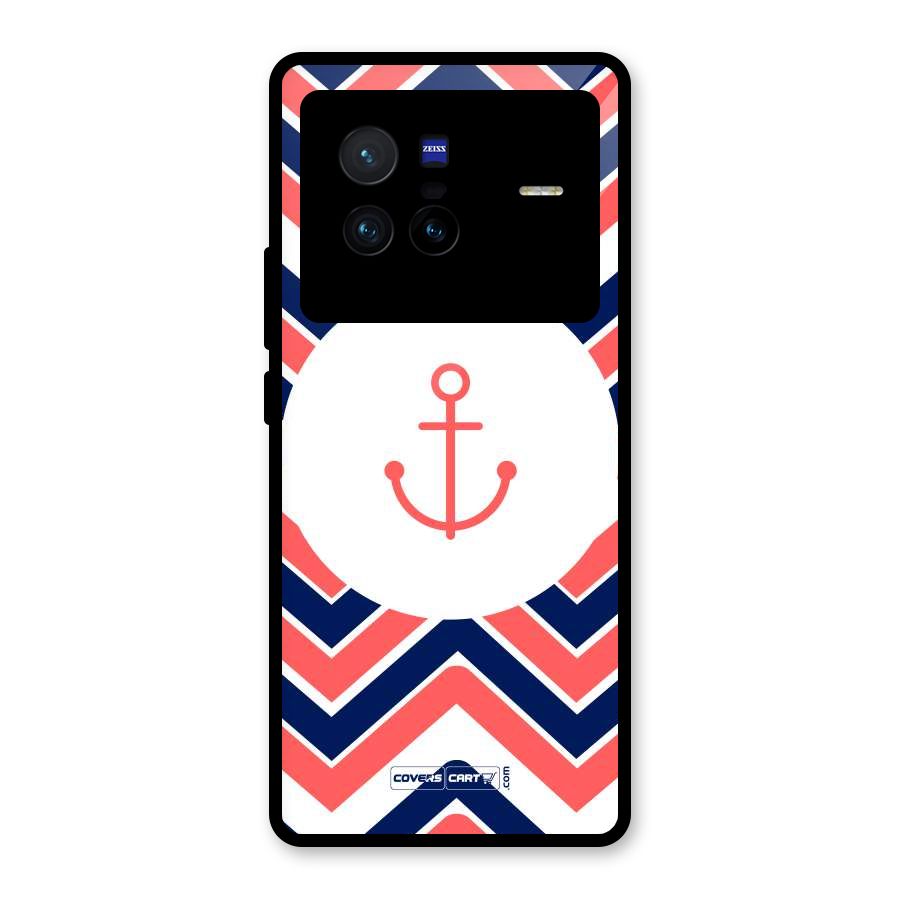Anchor Zig Zag Glass Back Case for Vivo X80