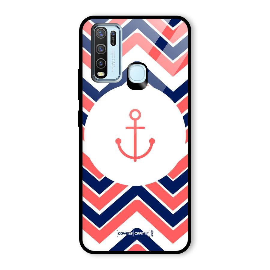 Anchor Zig Zag Glass Back Case for Vivo Y50