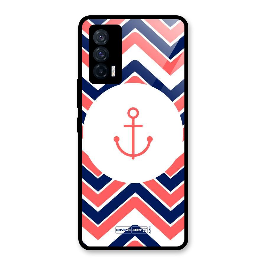 Anchor Zig Zag Glass Back Case for Vivo iQOO 7 5G