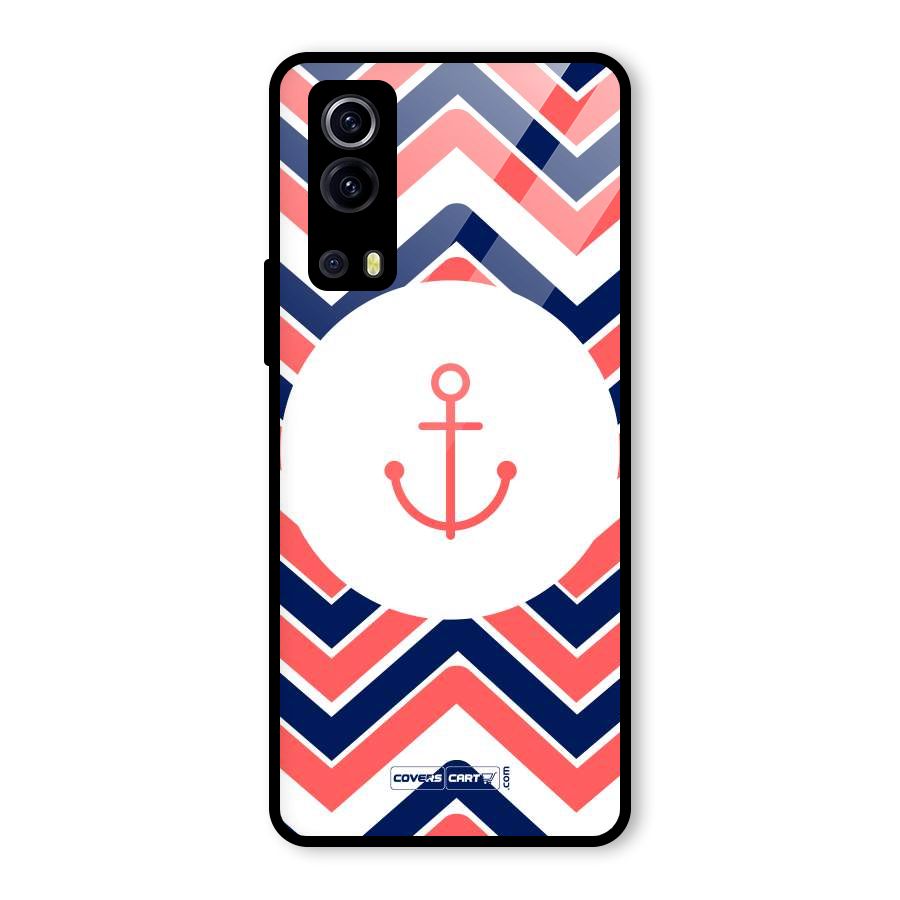 Anchor Zig Zag Glass Back Case for Vivo iQOO Z3