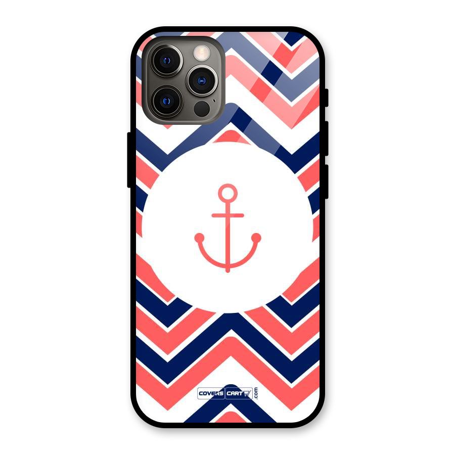 Anchor Zig Zag Glass Back Case for iPhone 12 Pro