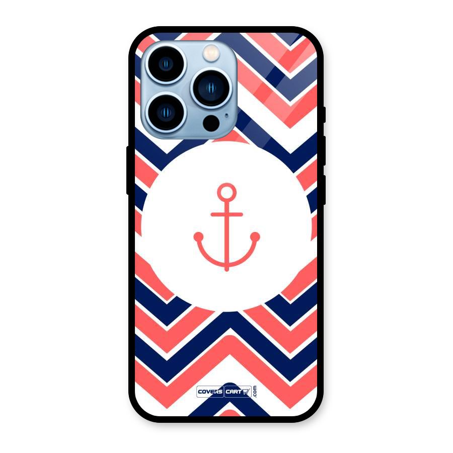Anchor Zig Zag Glass Back Case for iPhone 13 Pro