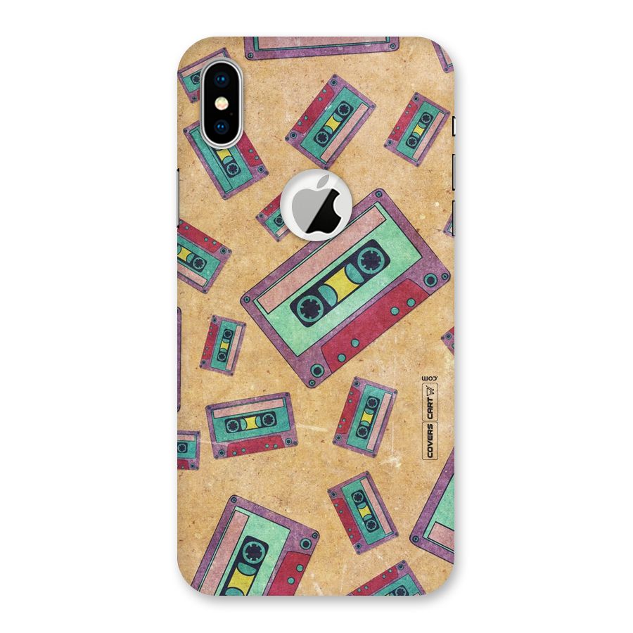 Ancient Cassettes Back Case for iPhone X Logo Cut