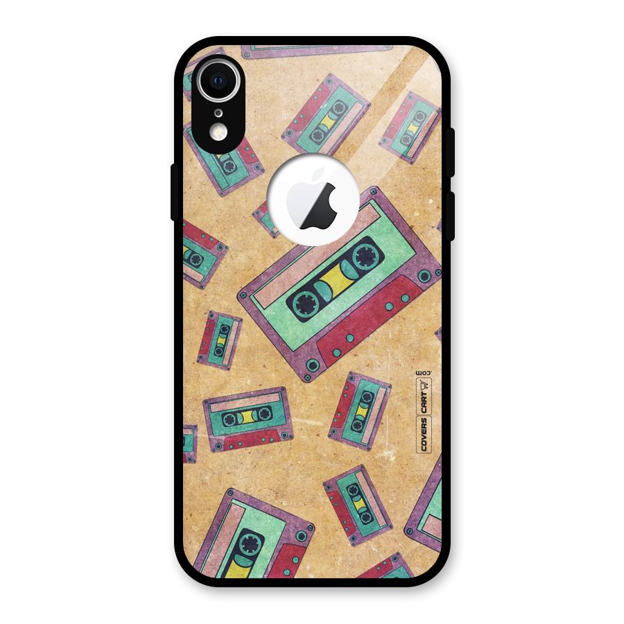 Ancient Cassettes Glass Back Case for iPhone XR Logo Cut