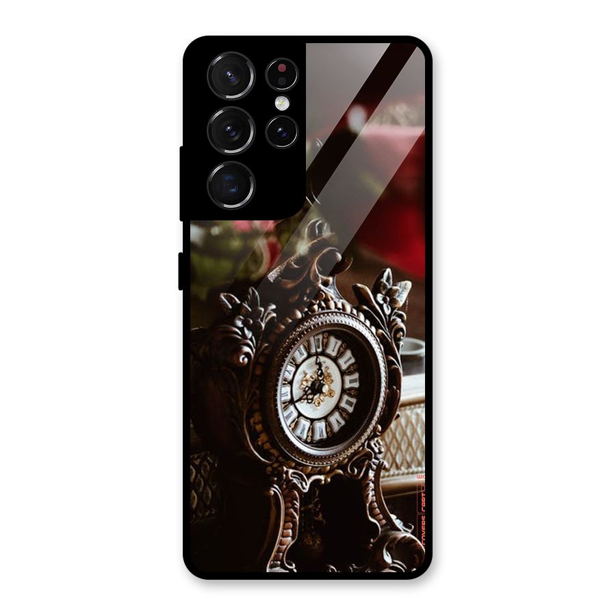 Ancient Clock Glass Back Case for Galaxy S21 Ultra 5G
