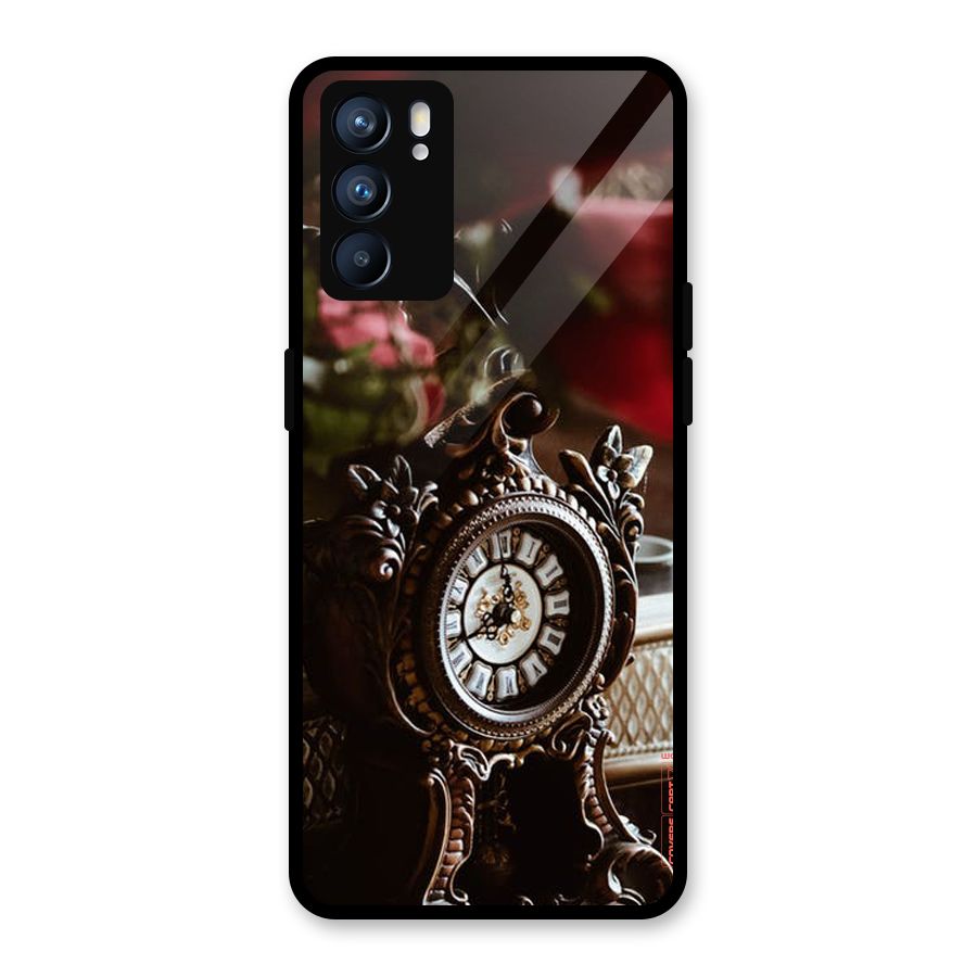 Ancient Clock Glass Back Case for Oppo Reno6 5G