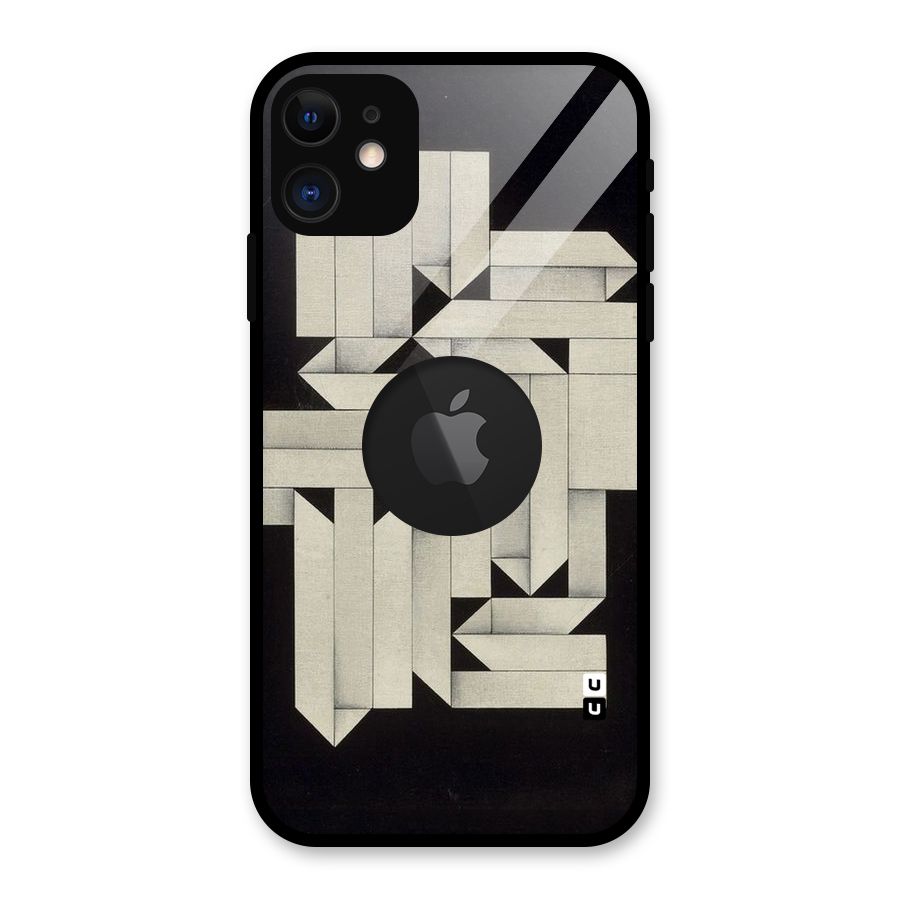 Ancient Rugged Glass Back Case for iPhone 11 Logo Cut