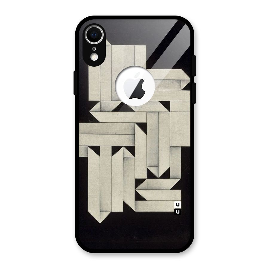 Ancient Rugged Glass Back Case for iPhone XR Logo Cut