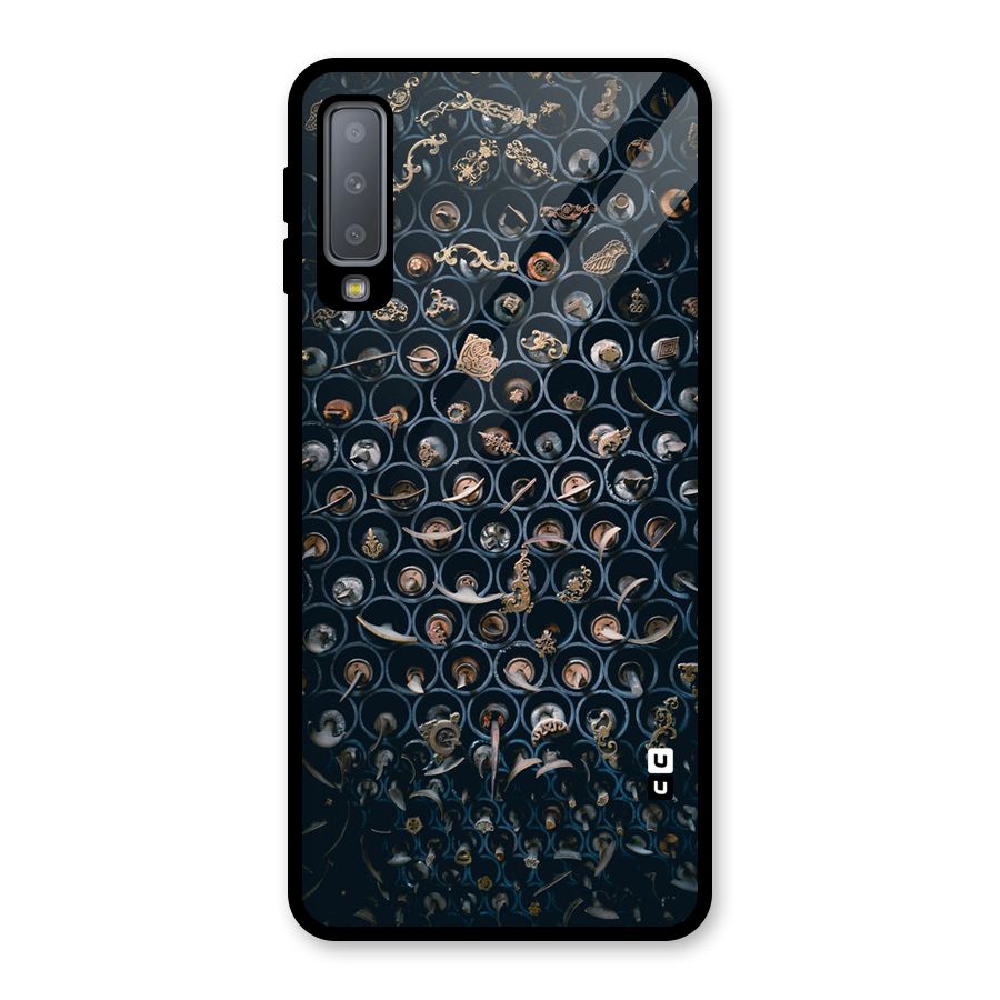 Ancient Wall Circles Glass Back Case for Galaxy A7 (2018)