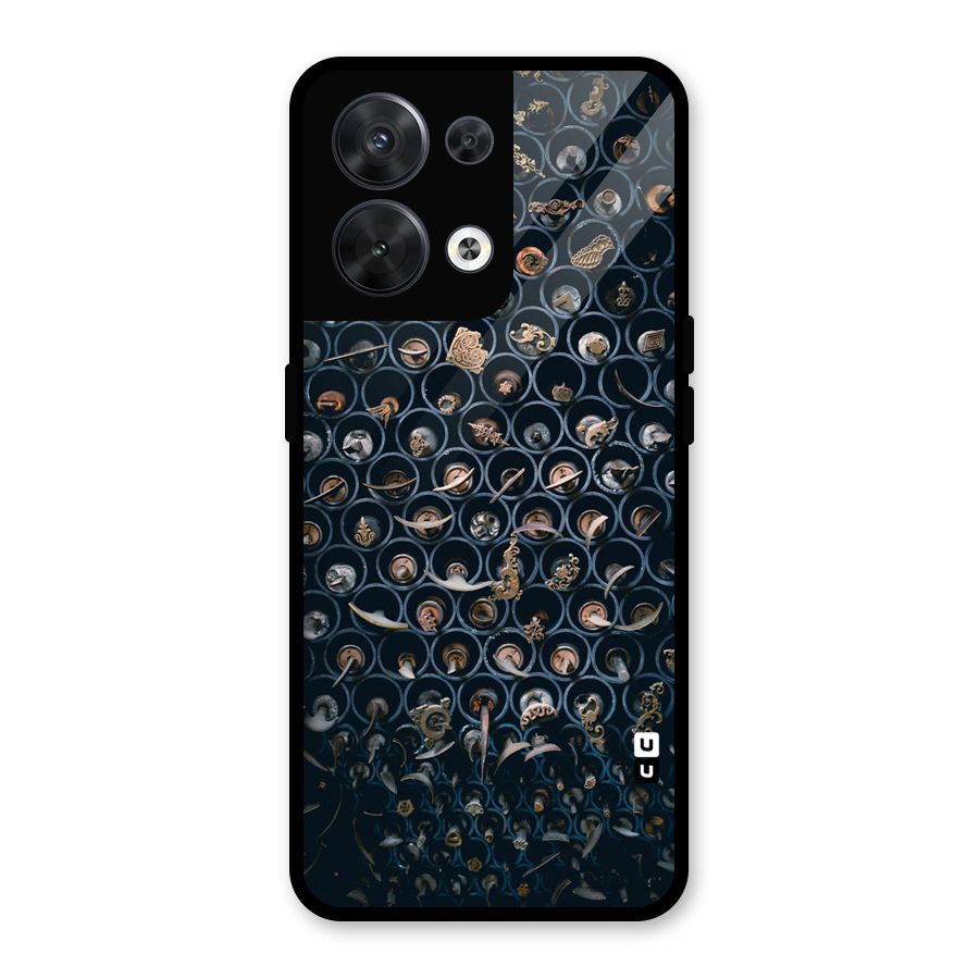 Ancient Wall Circles Glass Back Case for Oppo Reno8 5G