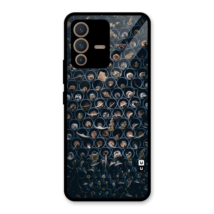 Ancient Wall Circles Glass Back Case for Vivo V23 5G