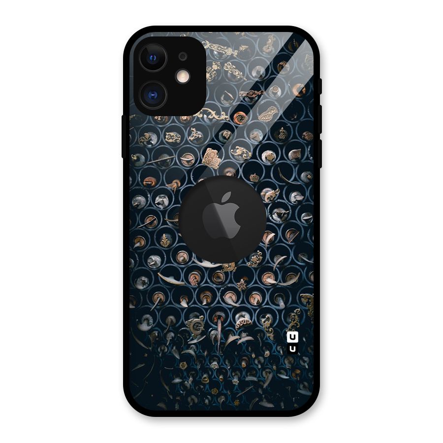 Ancient Wall Circles Glass Back Case for iPhone 11 Logo Cut