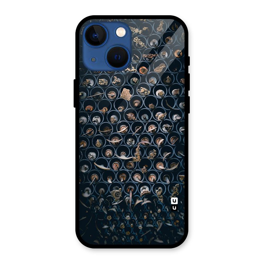 Ancient Wall Circles Glass Back Case for iPhone 13 Mini
