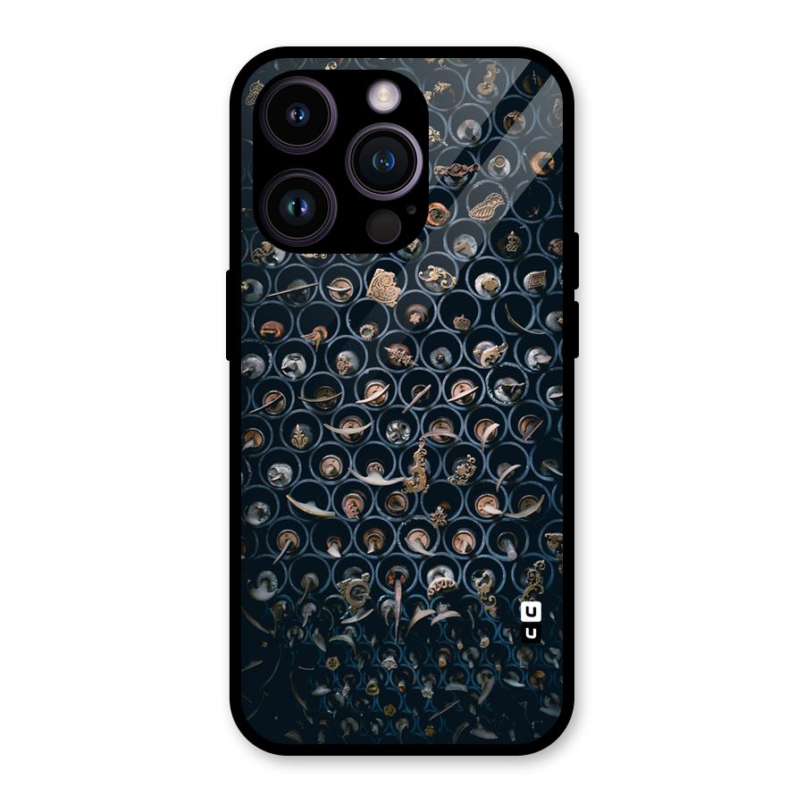 Ancient Wall Circles Glass Back Case for iPhone 14 Pro