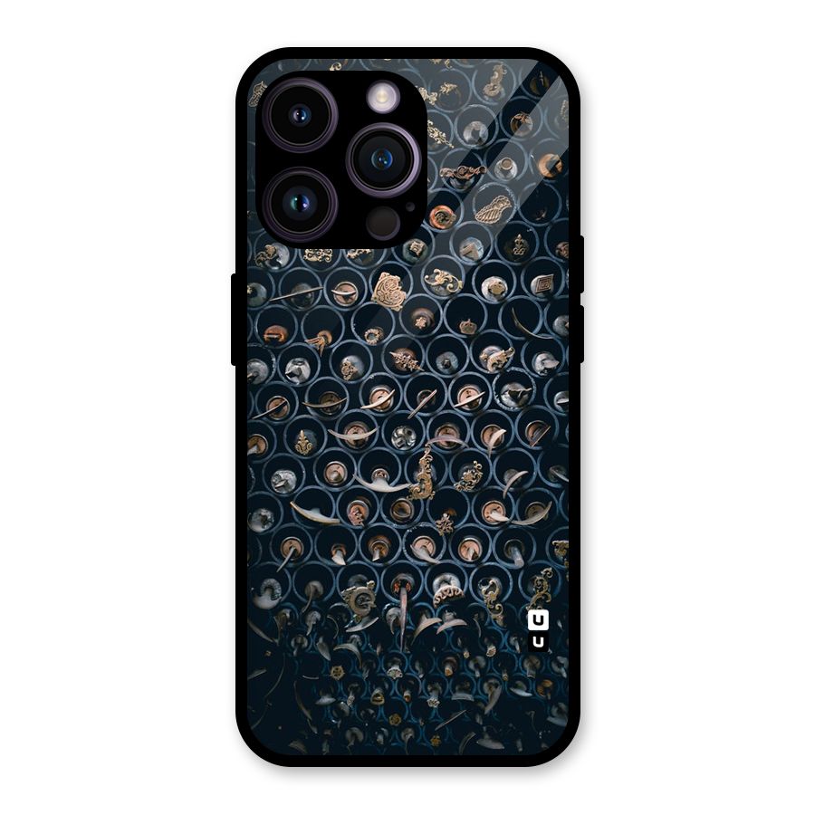 Ancient Wall Circles Glass Back Case for iPhone 14 Pro Max