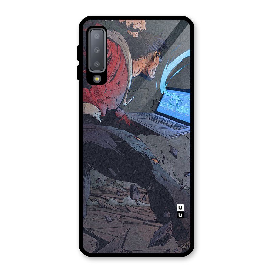 Angry Programmer Glass Back Case for Galaxy A7 (2018)
