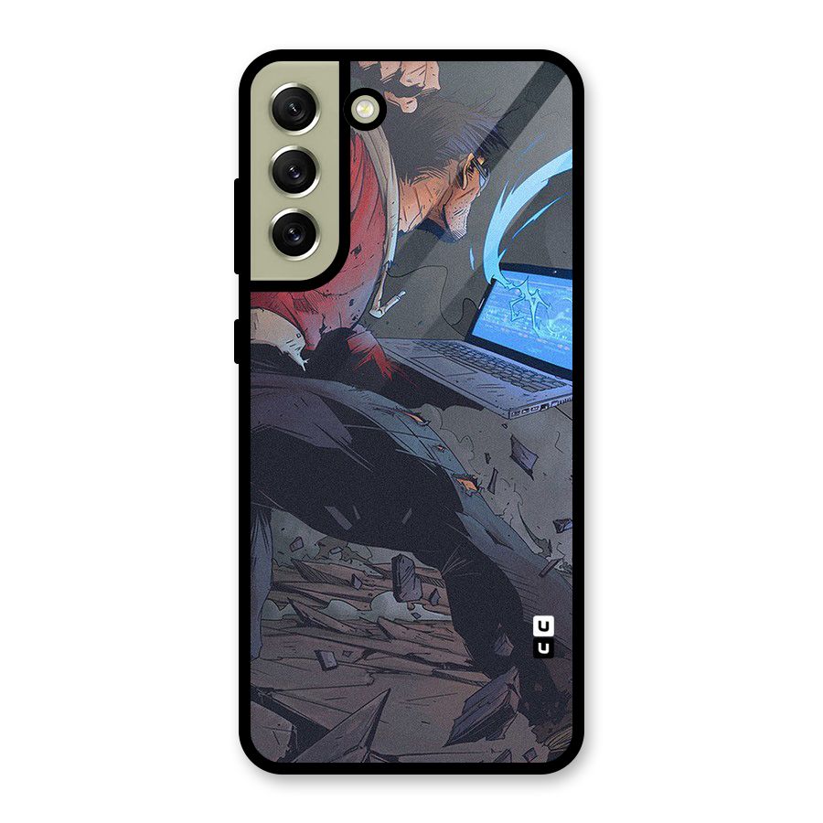 Angry Programmer Glass Back Case for Galaxy S21 FE 5G