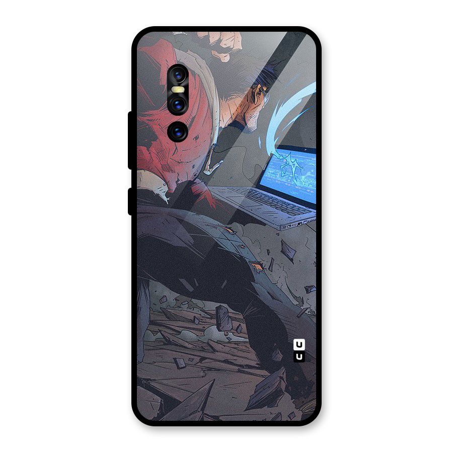 Angry Programmer Glass Back Case for Vivo V15 Pro
