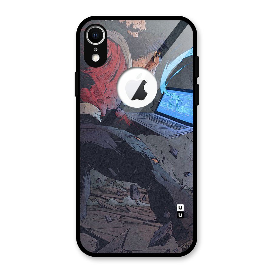 Angry Programmer Glass Back Case for iPhone XR Logo Cut