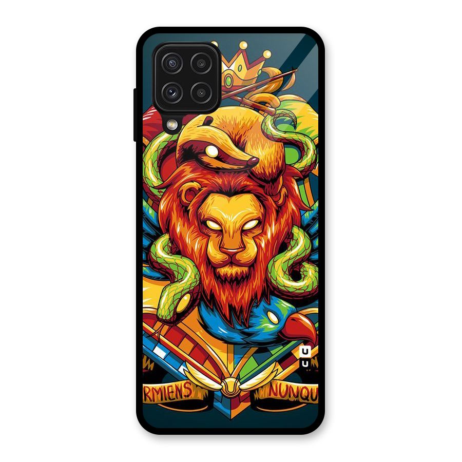 Animal Art Glass Back Case for Galaxy A22 4G