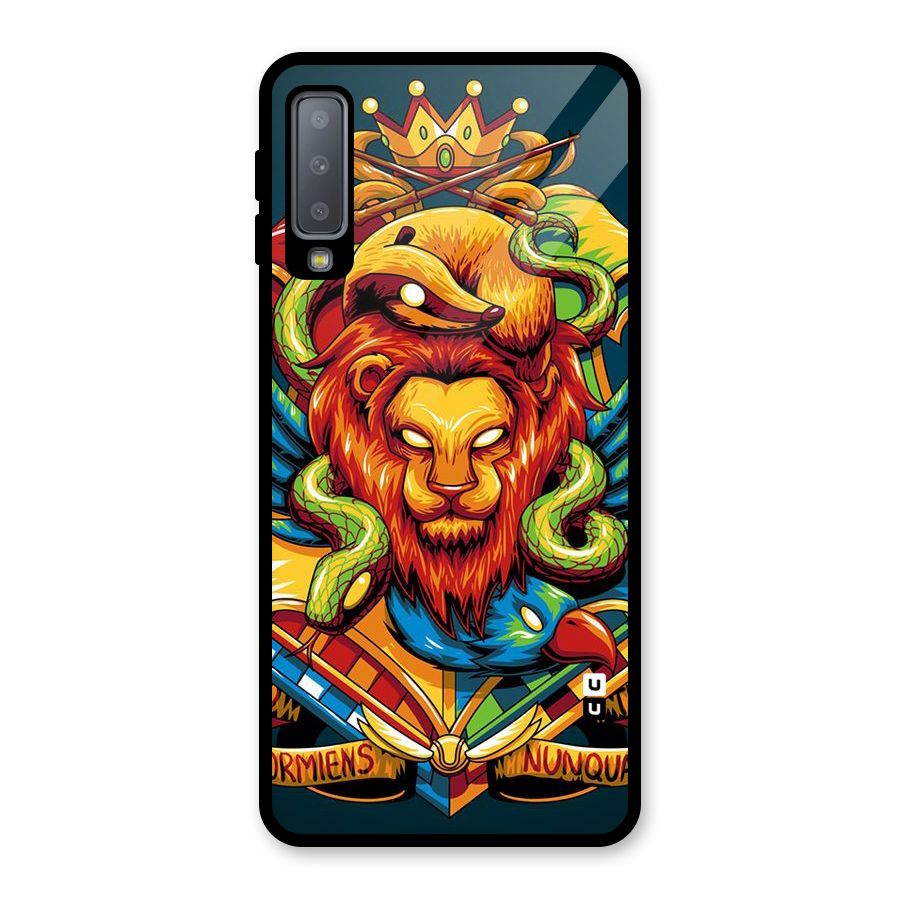 Animal Art Glass Back Case for Galaxy A7 (2018)