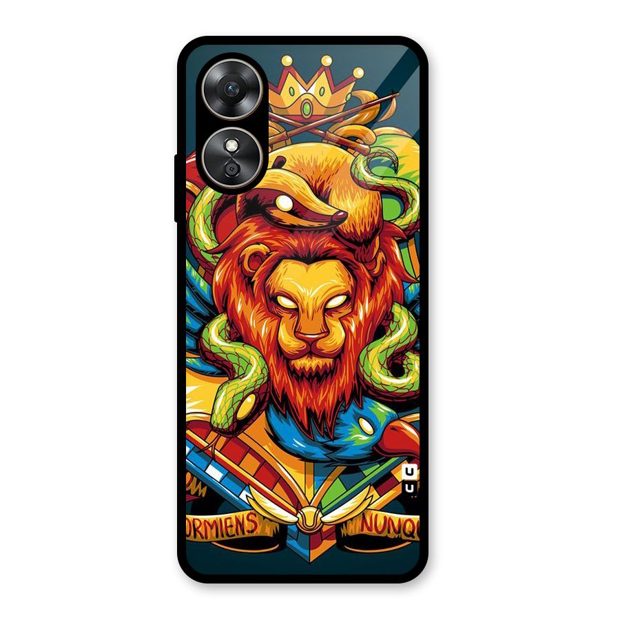 Animal Art Glass Back Case for Oppo A17