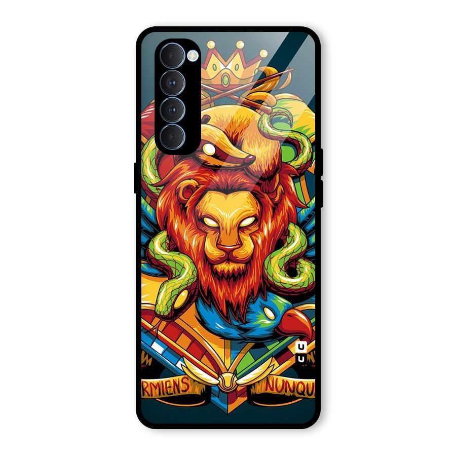 Animal Art Glass Back Case for Oppo Reno4 Pro