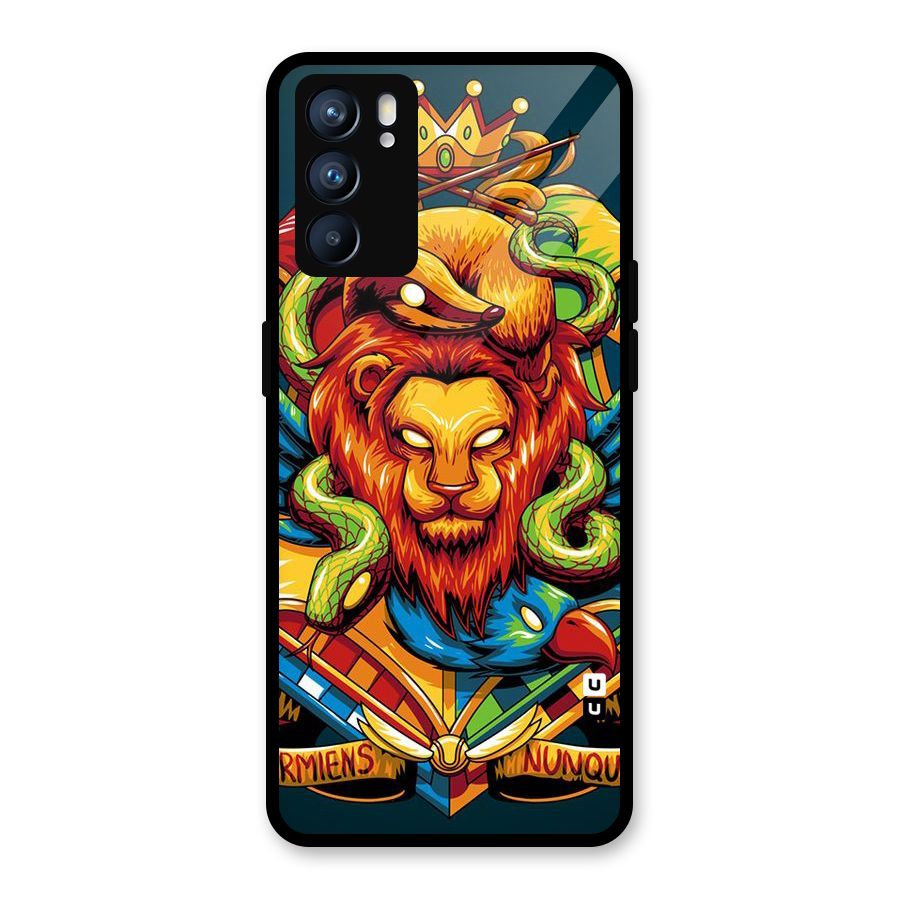 Animal Art Glass Back Case for Oppo Reno6 5G