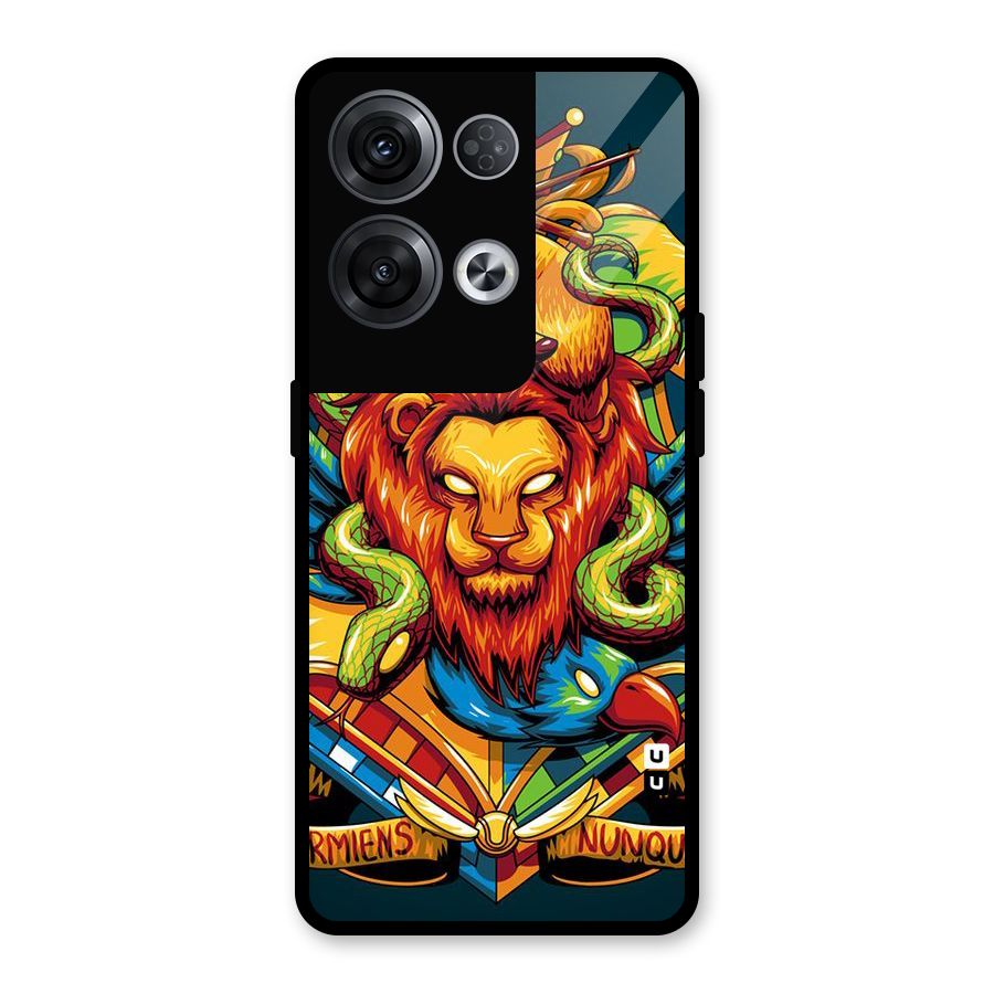 Animal Art Glass Back Case for Oppo Reno8 Pro 5G