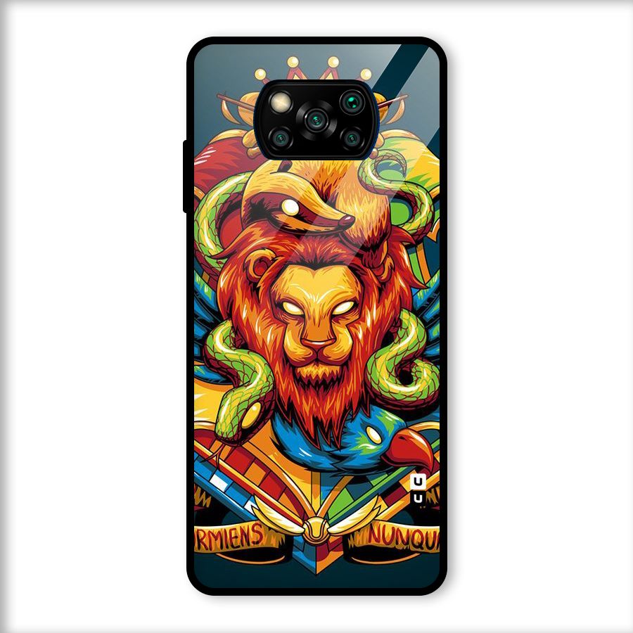 Animal Art Glass Back Case for Poco X3