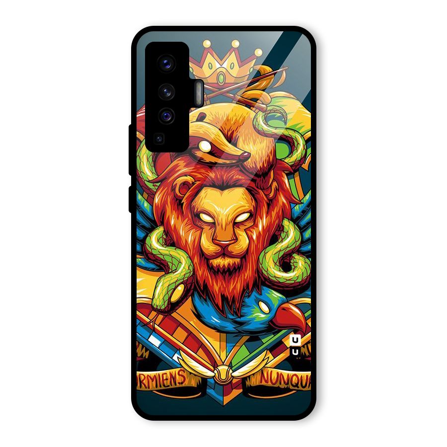 Animal Art Glass Back Case for Vivo X50