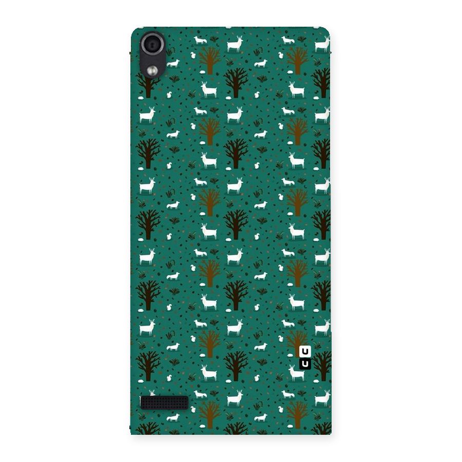Animal Grass Pattern Back Case for Ascend P6
