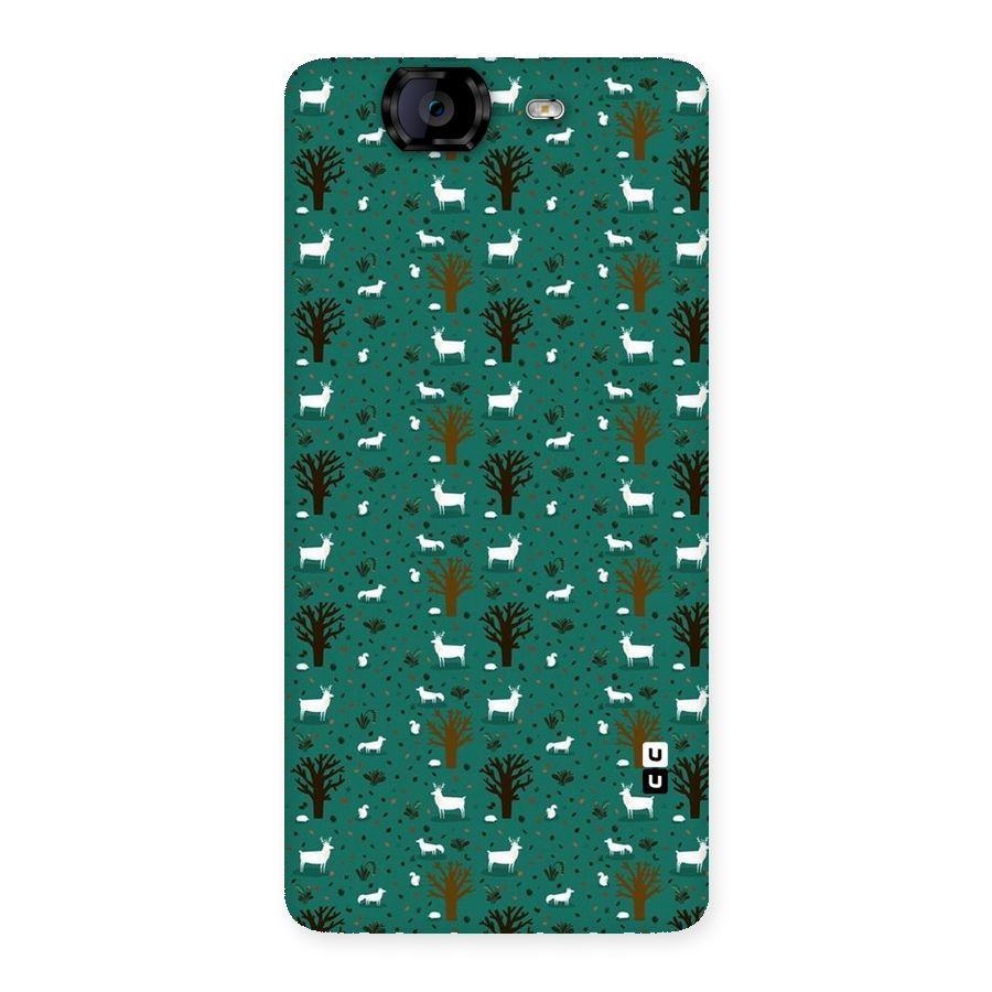 Animal Grass Pattern Back Case for Canvas Knight A350